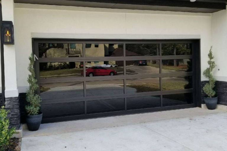 Completed tempered glass garage door project